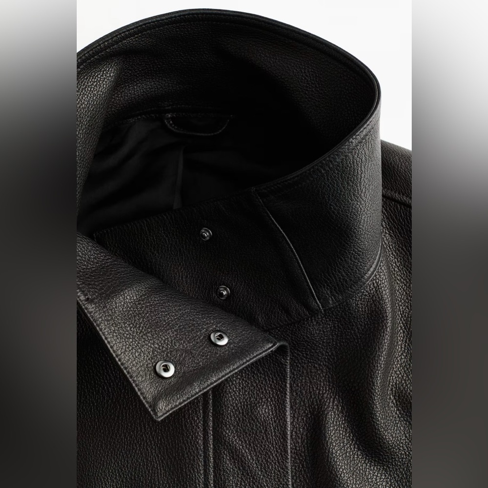 H&M STUDIO COLLECTION
NWT PEPLUM BLACK LEATHER JACKET SIZE SMALL - Picture 14 of 16